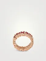 Fireworks 18K Rose Gold Eternity Band With Rubies And Diamonds