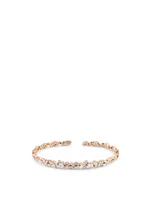 Classic Fireworks 18K Rose Gold Zig-Zag Bangle Cuff Bracelet With Diamonds