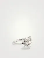 Mini Fireworks 18K White Gold Heart Ring With Diamonds