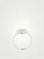 Mini Fireworks 18K White Gold Heart Ring With Diamonds