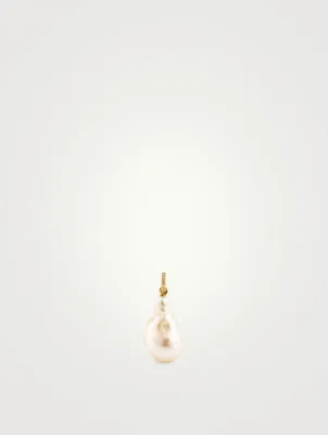 Baroque Pearl 18K Gold Pave Pendant
