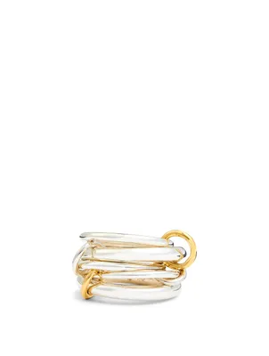 Vela Sterling Silver And 18K Gold Stacked Ring