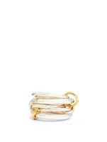 Vela Sterling Silver And 18K Gold Stacked Ring