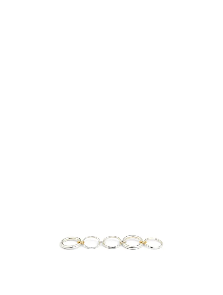 Vela Sterling Silver And 18K Gold Stacked Ring