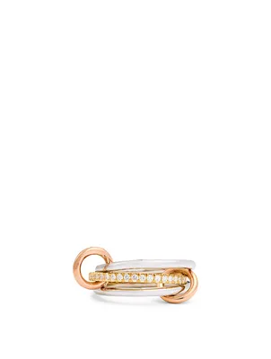 Sonny MX 18K Gold Stacked Ring With Diamonds