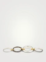 Cassini Sterling Silver And 18K Gold Stacked Ring With Diamonds