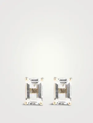 Amalfi 14K Gold Topaz Emerald-Cut Stud Earrings