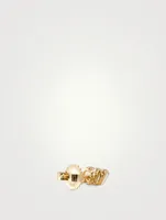 14K Gold Stud Earrings With White Topaz