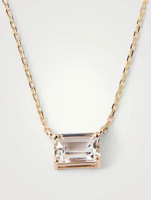 Bloom 14K Gold Pendant Necklace With White Topaz