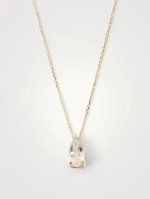 Amalfi 14K Gold Pendant Necklace With White Topaz