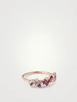 Amalfi 14K Rose Gold Ring With Rhodolite And Rose De France