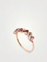 Amalfi 14K Rose Gold Ring With Rhodolite And Rose De France