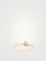 Santorini 14K Rose Gold Pink Topaz Ring With Diamonds