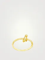 Santorini 14K Gold Green Amethyst Ring With Diamonds