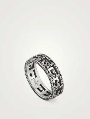 G Motif Sterling Silver Ring