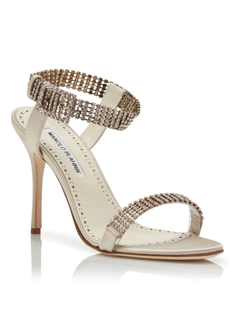 Bashifa 105 Crystal Satin Heeled Sandals