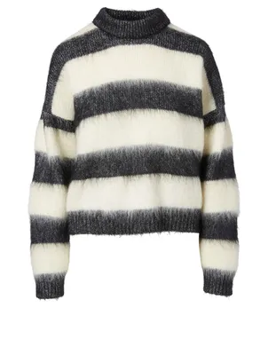 Mohair-Blend Sweater Striped Print