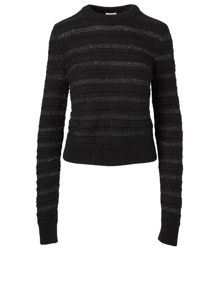 Wool And Mohair Sweater Striped Print