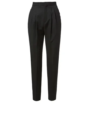 Wool High-Waisted Tapered Pants
