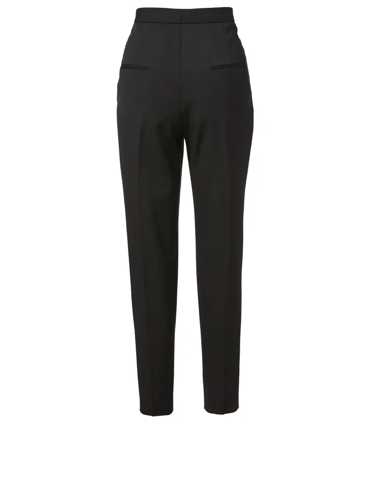 Wool High-Waisted Tapered Pants