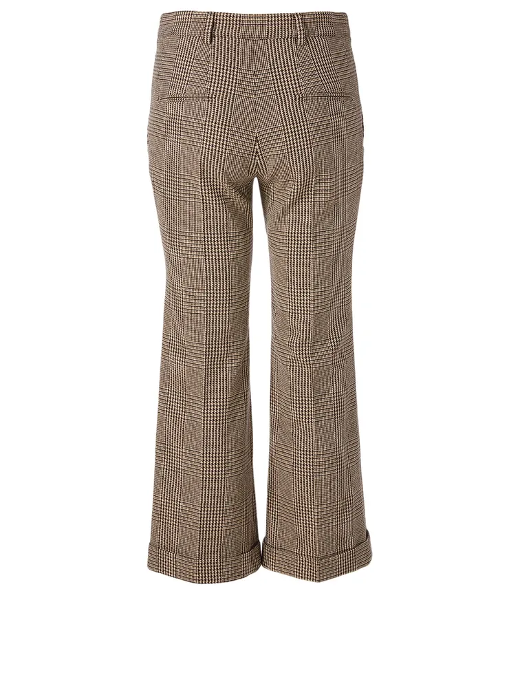 Wool-Blend Pants Check Print