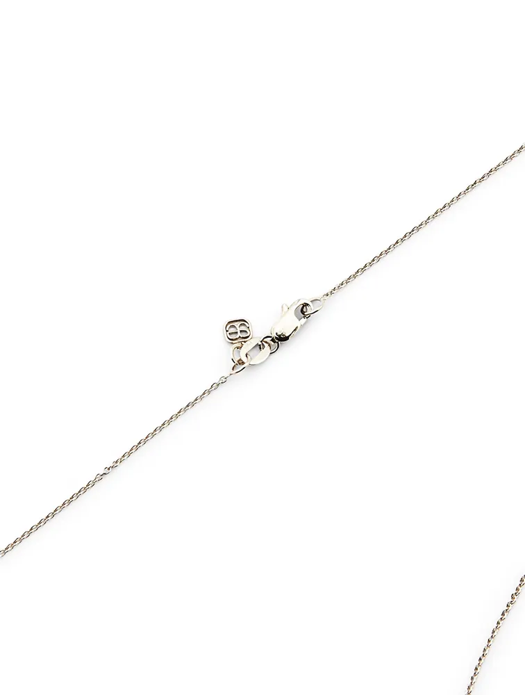 Small 14K White Gold Cross Necklace With Diamonds