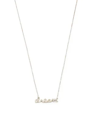 Small 14K White Gold Dream Necklace With Diamonds