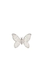 14K White Gold Butterfly Earring With Diamonds