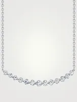 18K White Gold Crescent Necklace With Diamonds