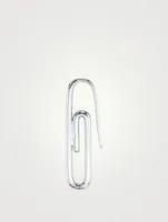 18K White Gold Paper Clip Earring