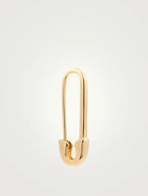 18K Gold Safety Pin Earring