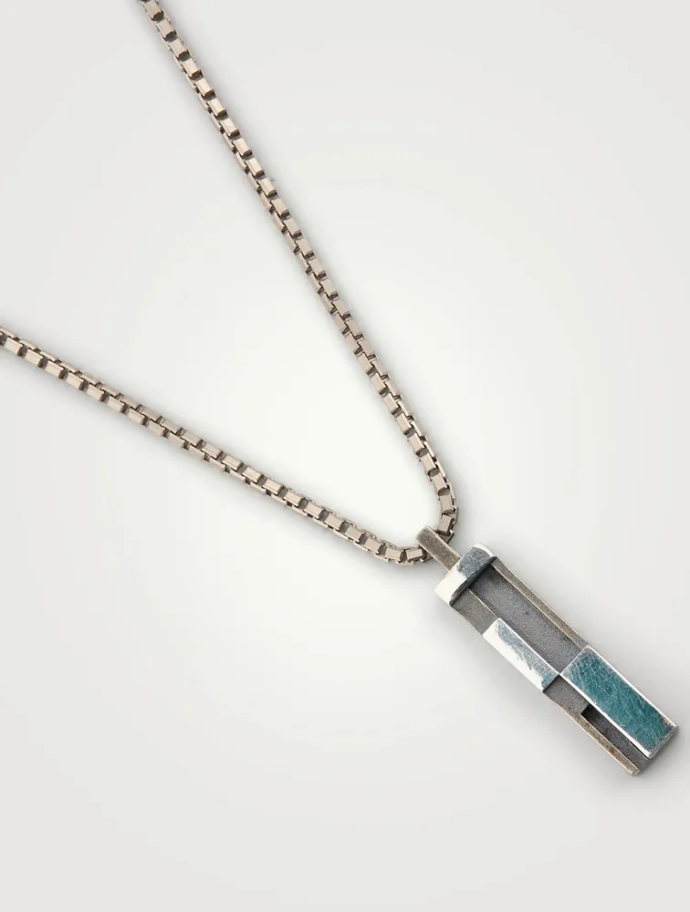 De Stijl Silver Pendant Necklace