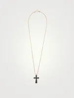 The Cross Black And 18K Rose Gold Plated Pendant Necklace