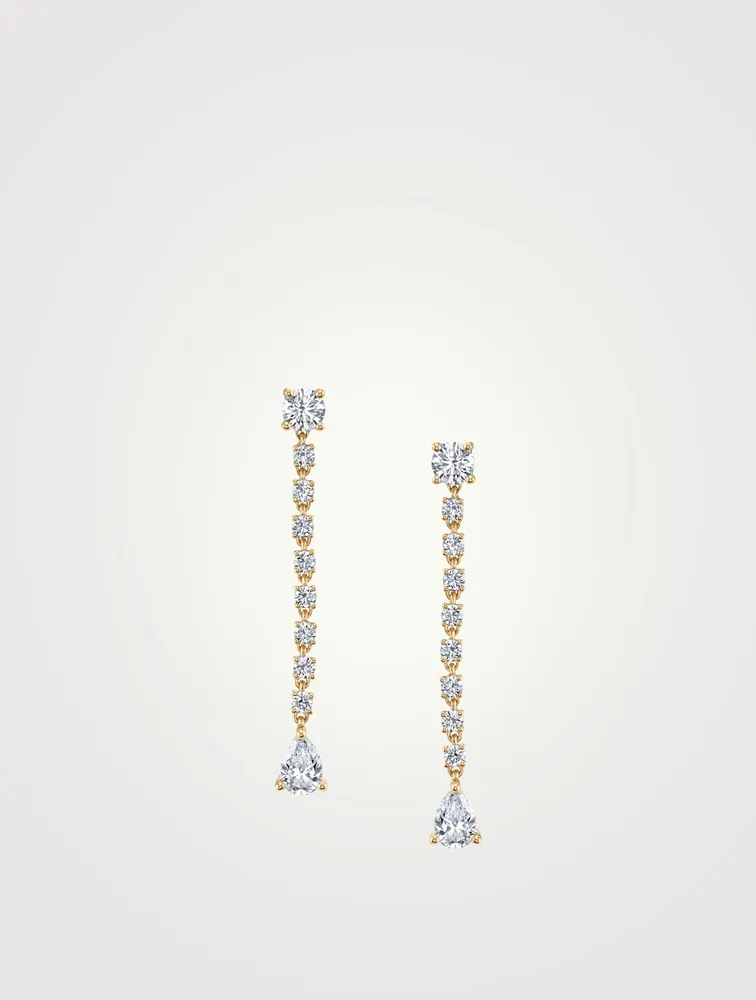 Short 18K Gold Rope Earrings With Diamonds