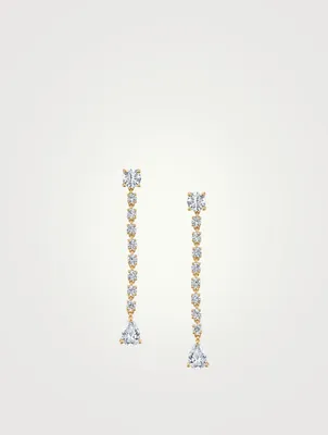 Short 18K Gold Rope Earrings With Diamonds