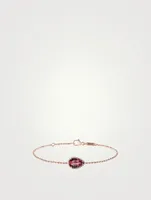 Serpent Bohème S Motif Rose Gold Chain Bracelet With Rhodolite Garnet