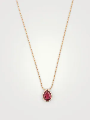 Serpent Bohème Rose Gold Pendant Necklace With Rhodolite Garnet