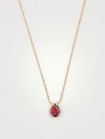 Serpent Bohème Rose Gold Pendant Necklace With Rhodolite Garnet