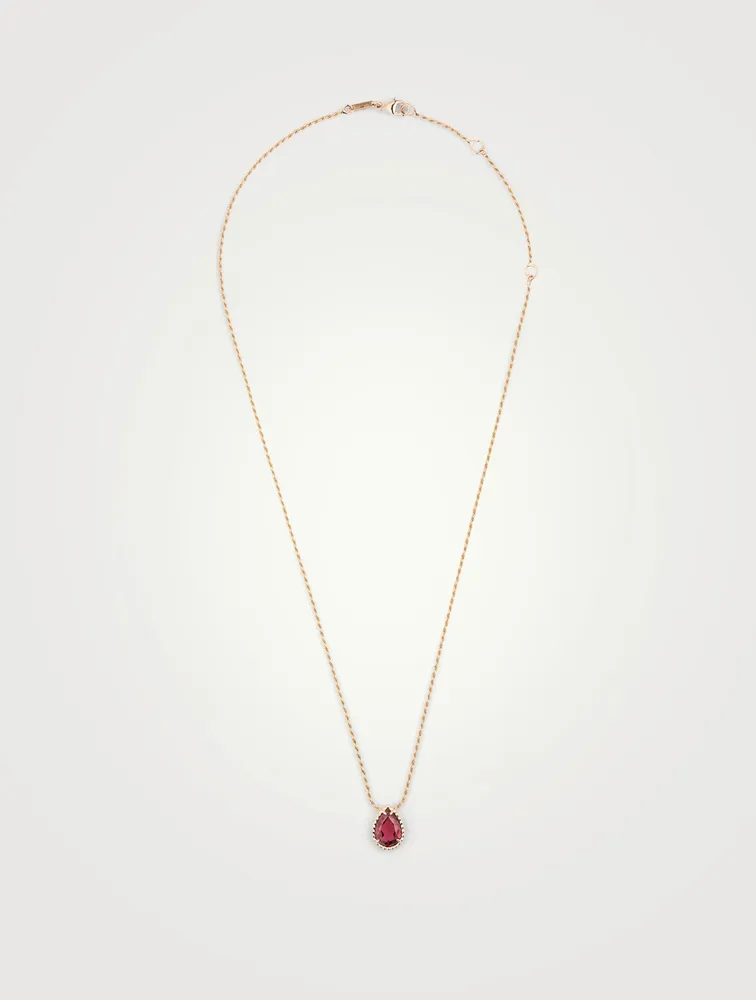 Serpent Bohème Rose Gold Pendant Necklace With Rhodolite Garnet