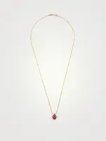 Serpent Bohème Rose Gold Pendant Necklace With Rhodolite Garnet