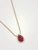 Serpent Bohème Rose Gold Pendant Necklace With Rhodolite Garnet