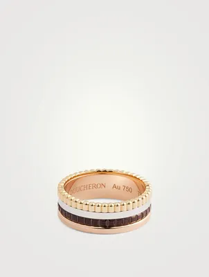 Small Quatre Classique 18K Gold Ring With Brown PVD