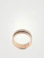 Small Quatre Classique 18K Gold Ring With Brown PVD