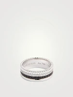 Small Black Edition Quatre White Gold Ring With PVD And Diamonds