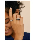 Small Black Edition Quatre White Gold Ring With PVD And Diamonds
