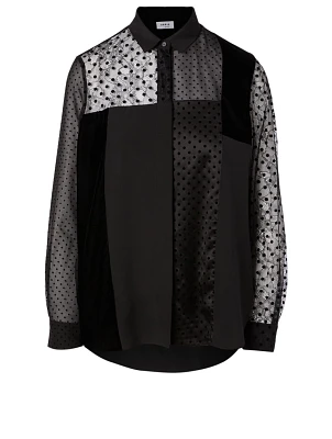 Velvet Patchwork Tunic Blouse