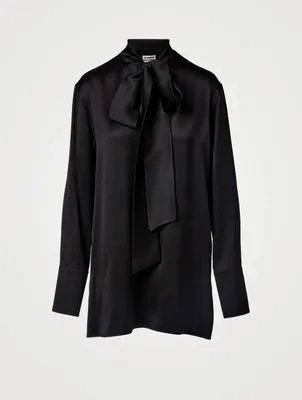 Silk Blouse With Tie-Neck
