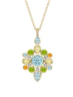 Special Edition 18K Gold Pendant Necklace With Multicolour Stones And Diamonds