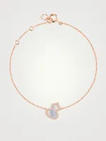 Petite Wulu 18K Rose Gold Bracelet With Diamonds And Mother-Of-Pearl