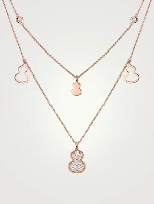 Petite Wulu 18K Rose Gold Necklace With Diamonds